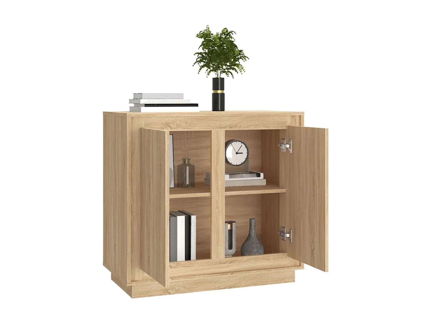 Aparador madera contrachapada color roble Sonoma 80x34x75 cm