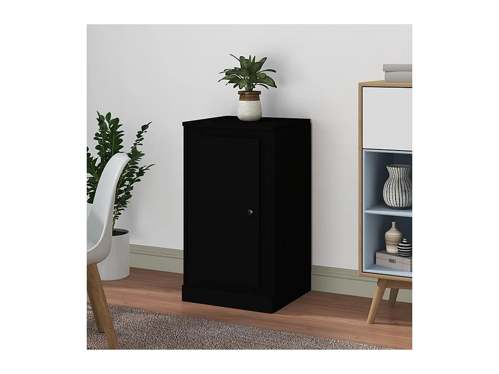 Buffet noir 37,5x35,5x67,5 cm bois d'ingénierie