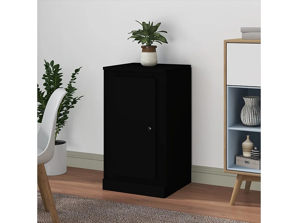 Buffet noir 37,5x35,5x67,5 cm bois d'ingénierie