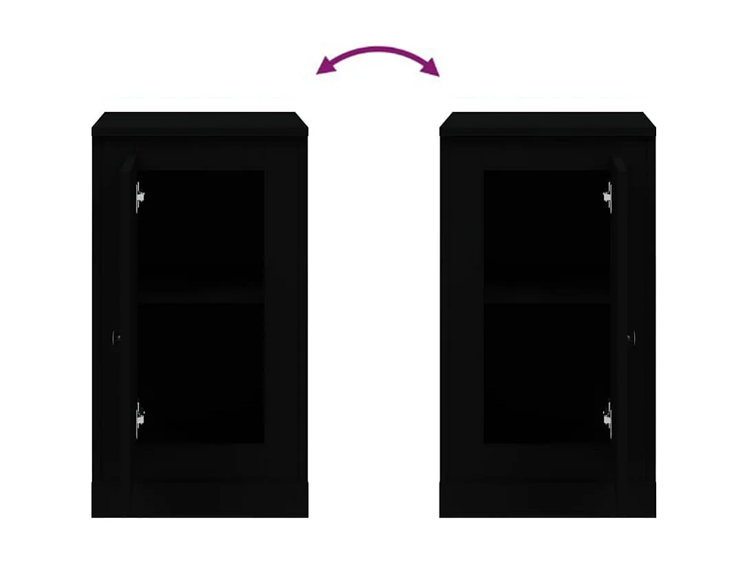 Buffet noir 37,5x35,5x67,5 cm bois d'ingénierie