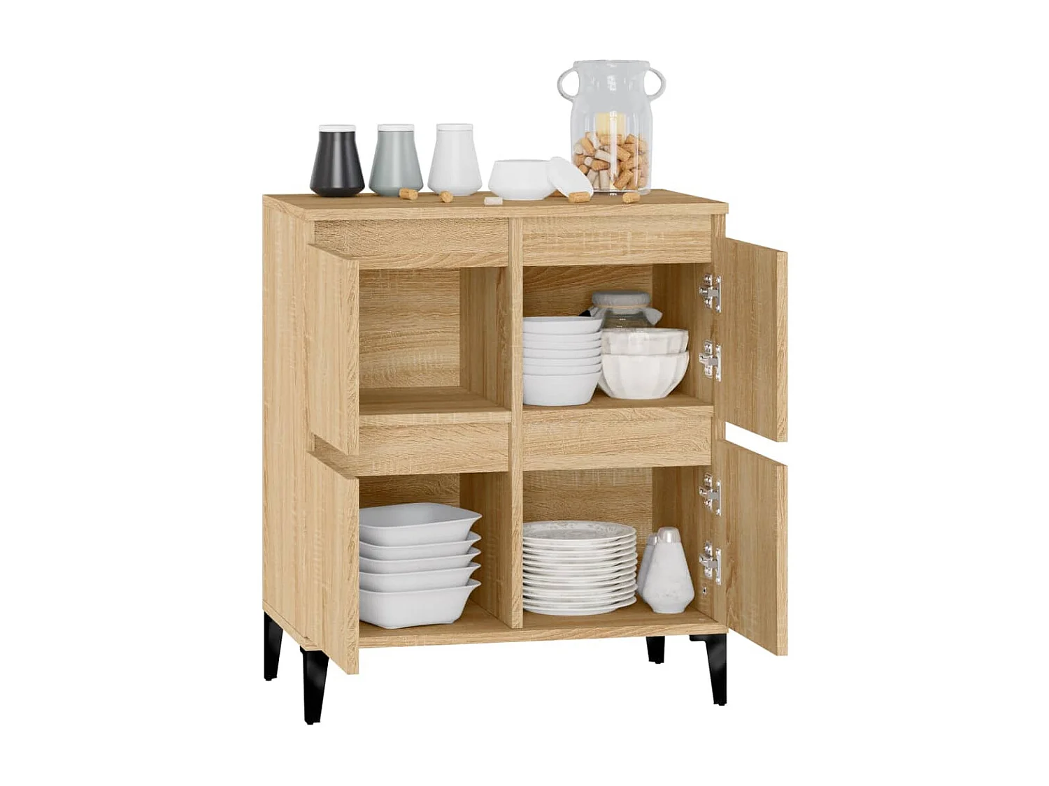 Credenza Rovere Sonoma 60x35x70 cm in Legno Multistrato