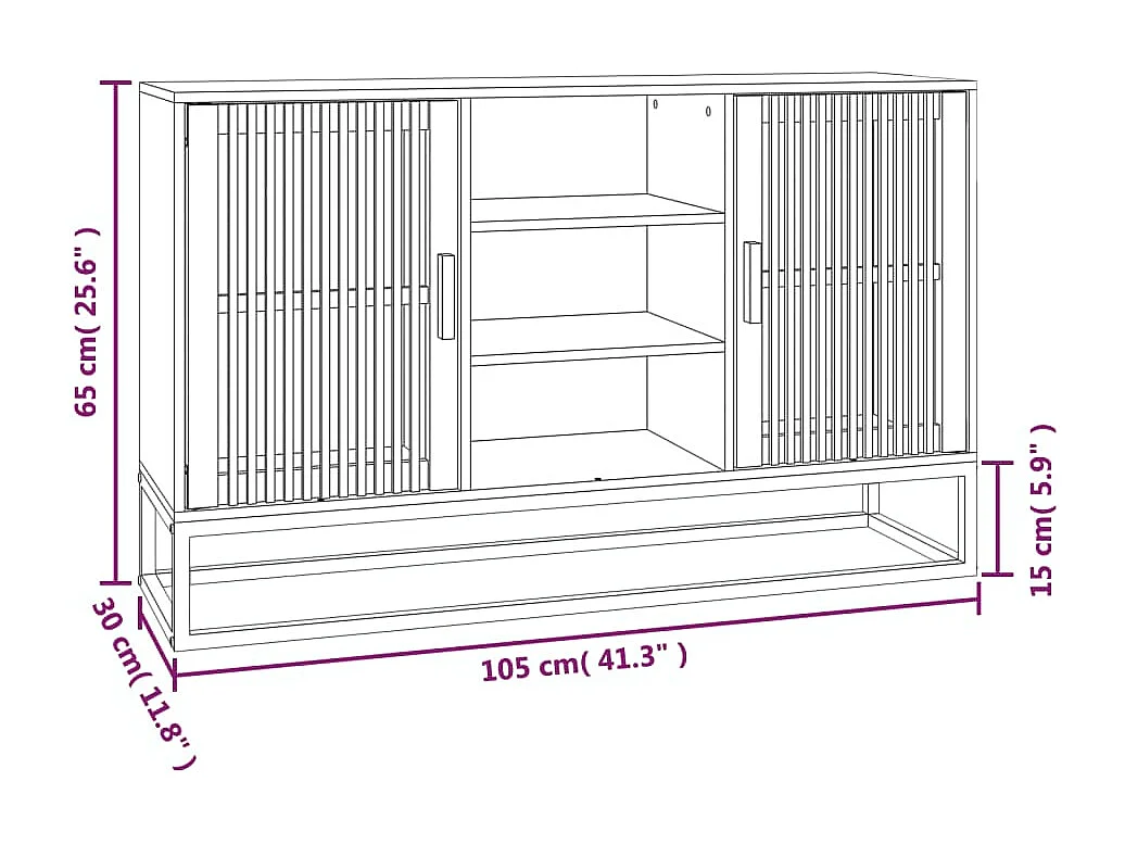 Buffet blanc 105x30x65 cm bois d'ingénierie