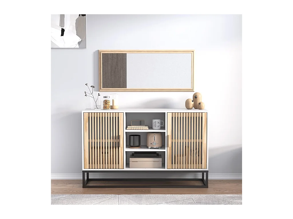 Buffet blanc 105x30x65 cm bois d'ingénierie