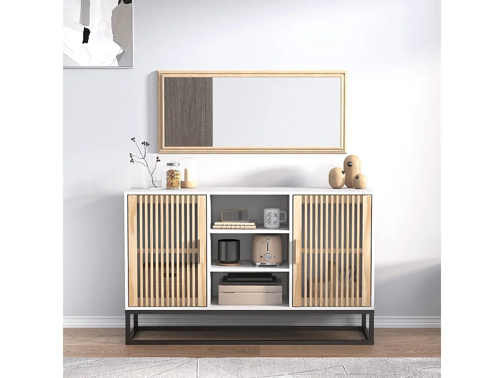 Dressoir 105x30x65 cm bewerkt hout wit