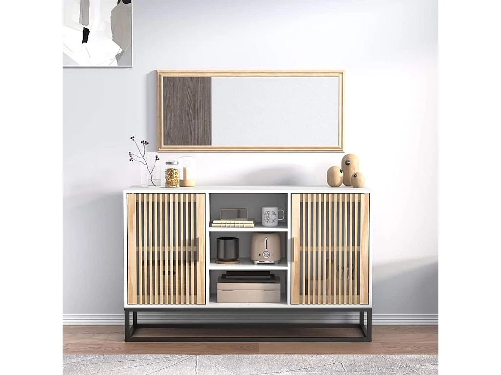 Dressoir 105x30x65 cm bewerkt hout wit