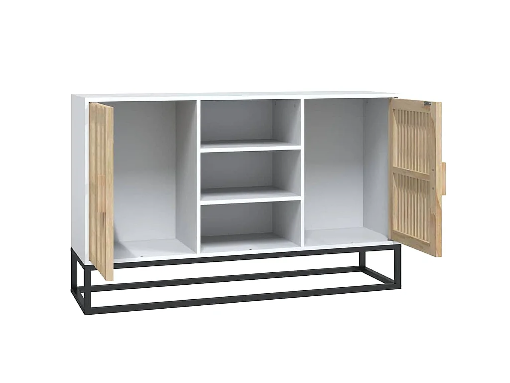 Aparador de madera contrachapada blanco 105x30x65 cm