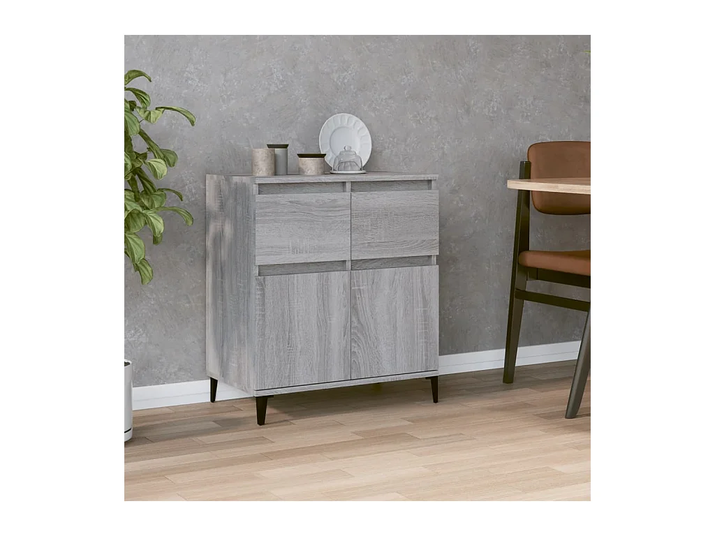 Dressoir 60x35x70 cm bewerkt hout grijs sonoma eikenkleurig