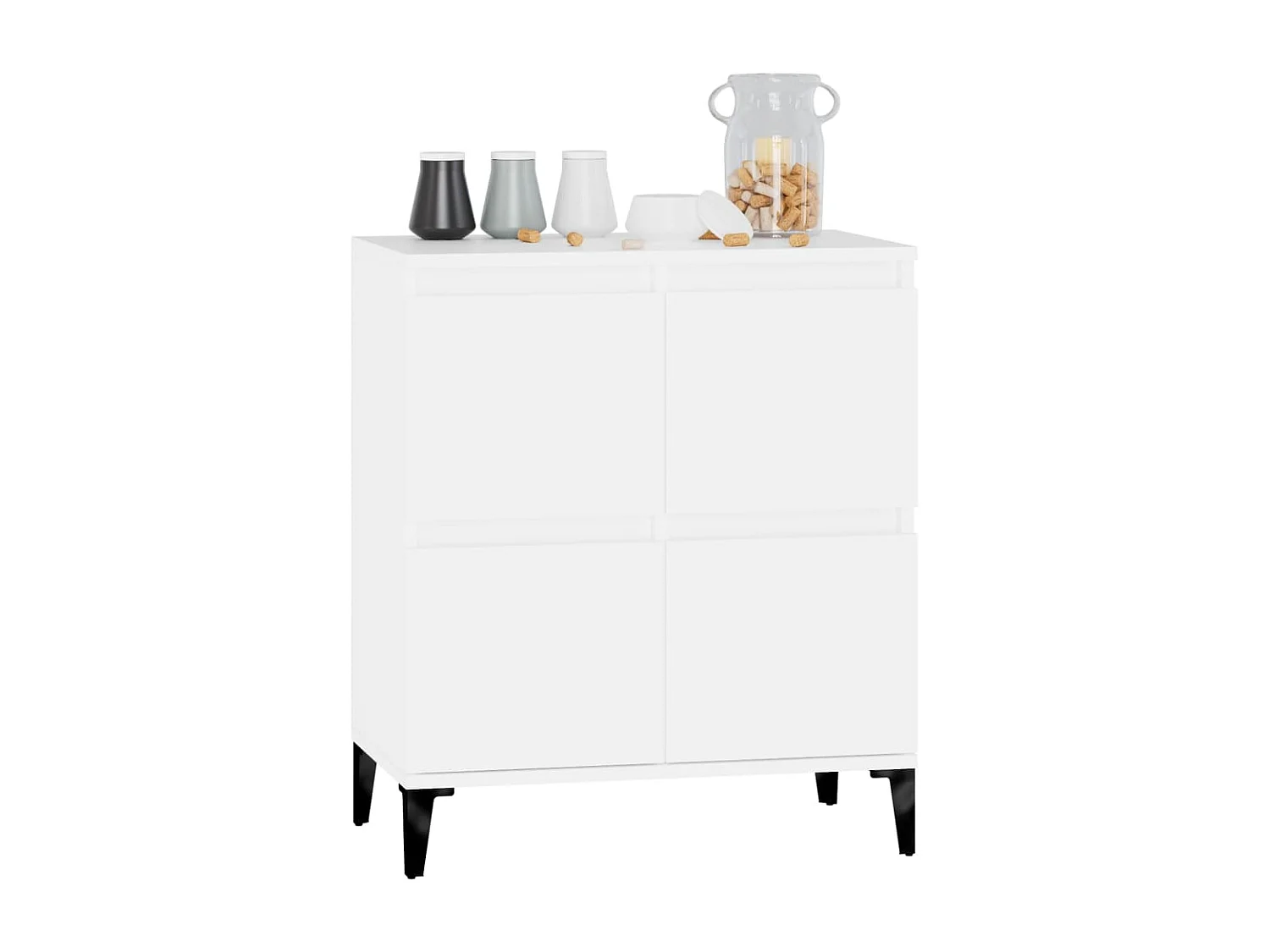 Dressoir 60x35x70 cm bewerkt hout wit