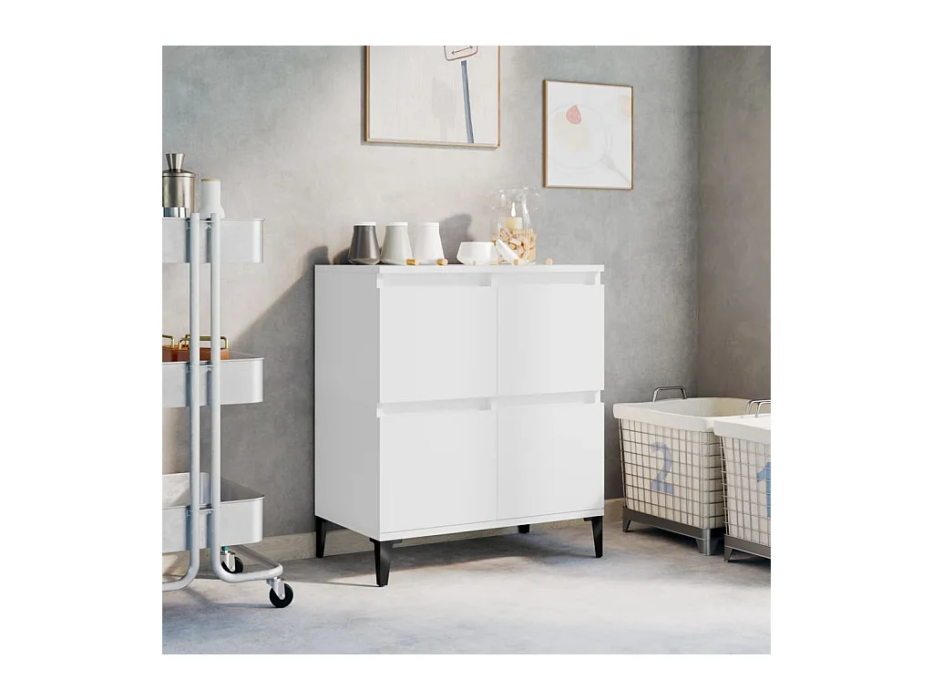 Buffet Blanc 60x35x70 cm Bois d'ingénierie