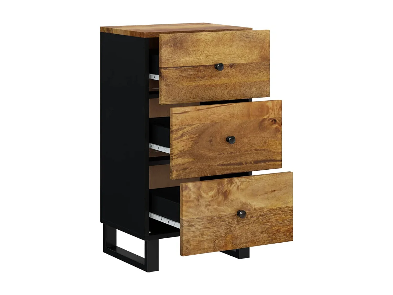 Buffet avec 3 tiroirs 40x33,5x75 cm bois massif de manguier