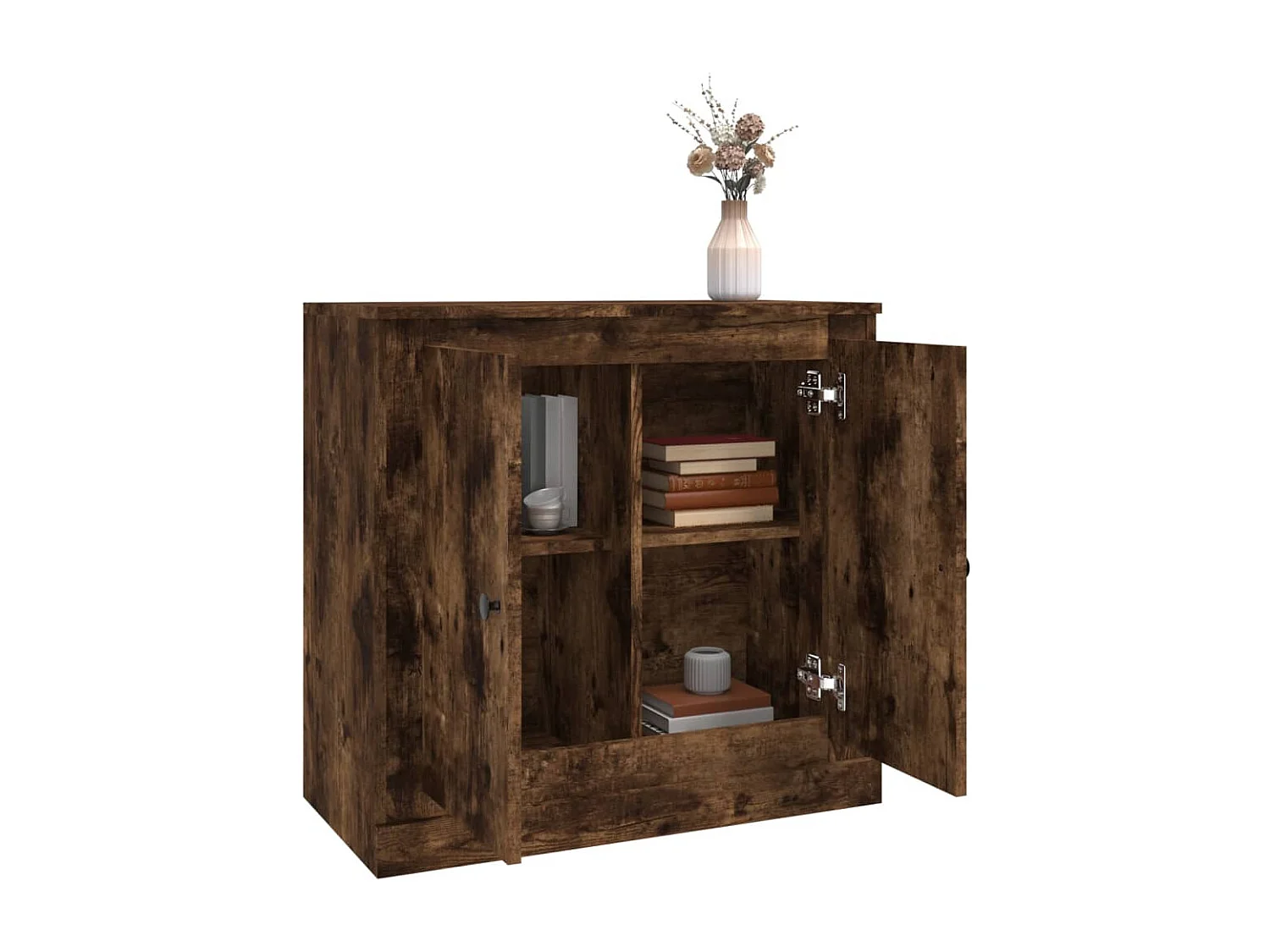 Dressoir 70x35,5x67,5 cm bewerkt hout gerookt eikenkleurig