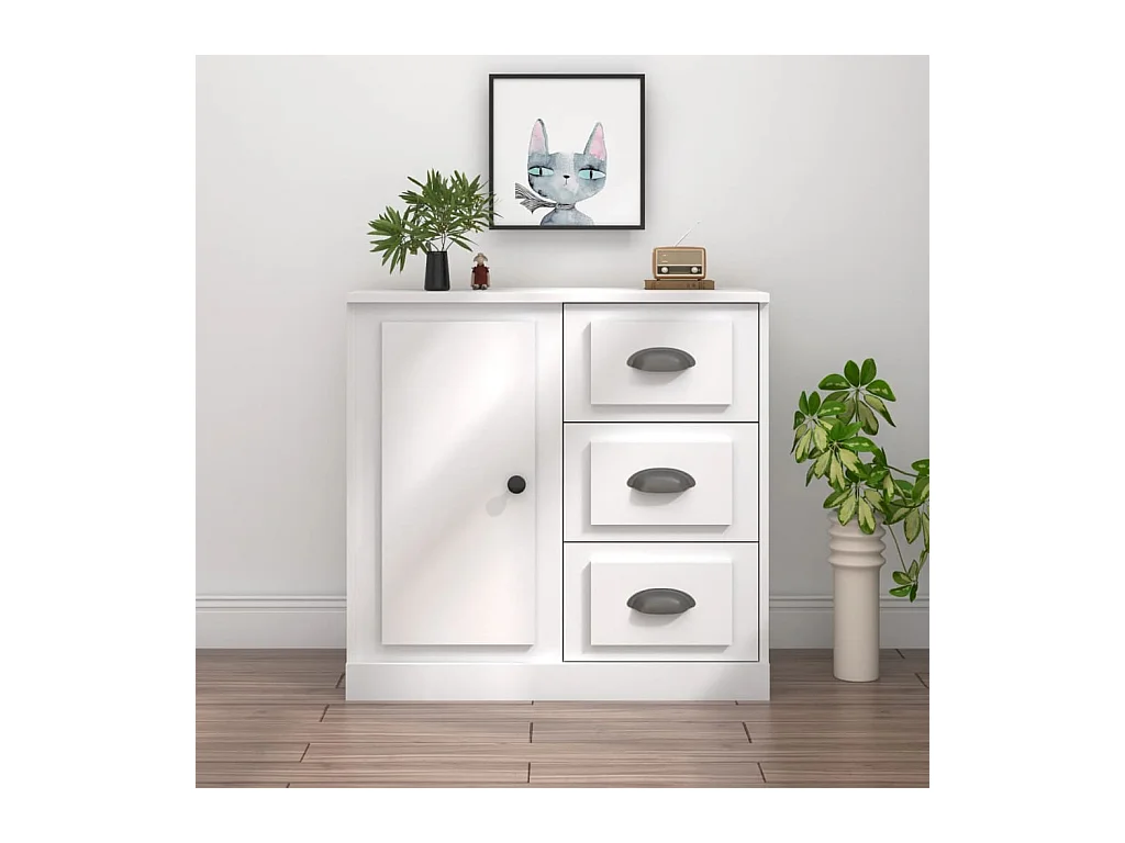 Buffet blanc 70x35,5x67,5 cm bois d'ingénierie