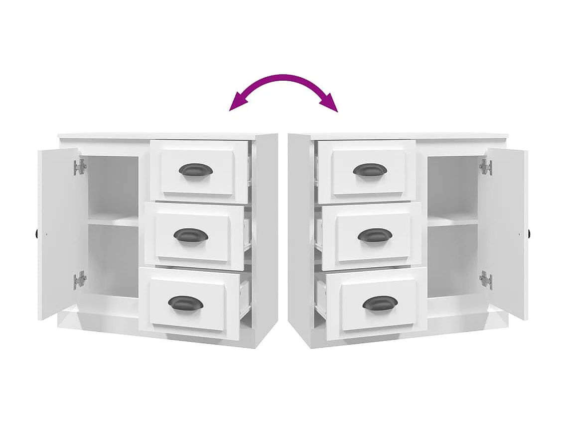 Buffet blanc 70x35,5x67,5 cm bois d'ingénierie