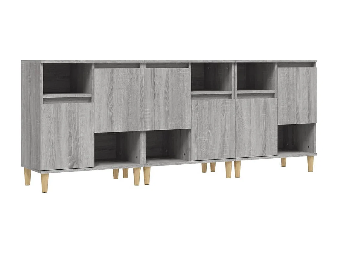 Buffets 3 pcs sonoma gris 60x35x70 cm bois d'ingénierie