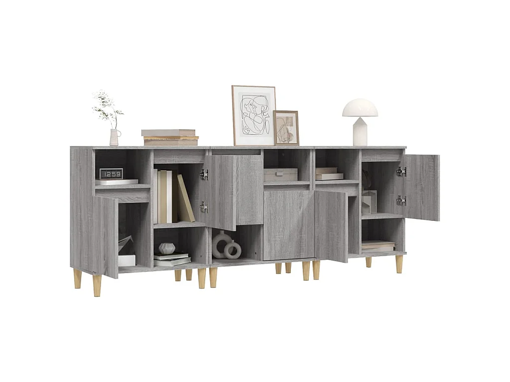 Buffets 3 pcs sonoma gris 60x35x70 cm bois d'ingénierie