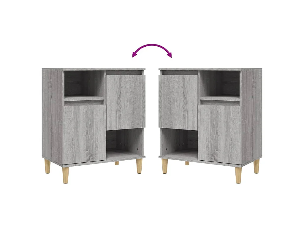 Buffets 3 pcs sonoma gris 60x35x70 cm bois d'ingénierie