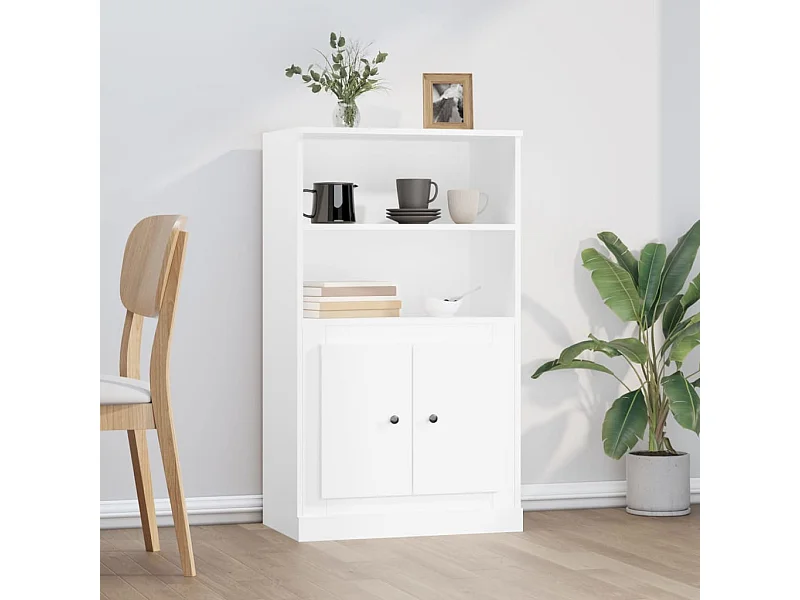 Credenza Bianca 60x35,5x103,5 cm in Legno Multistrato