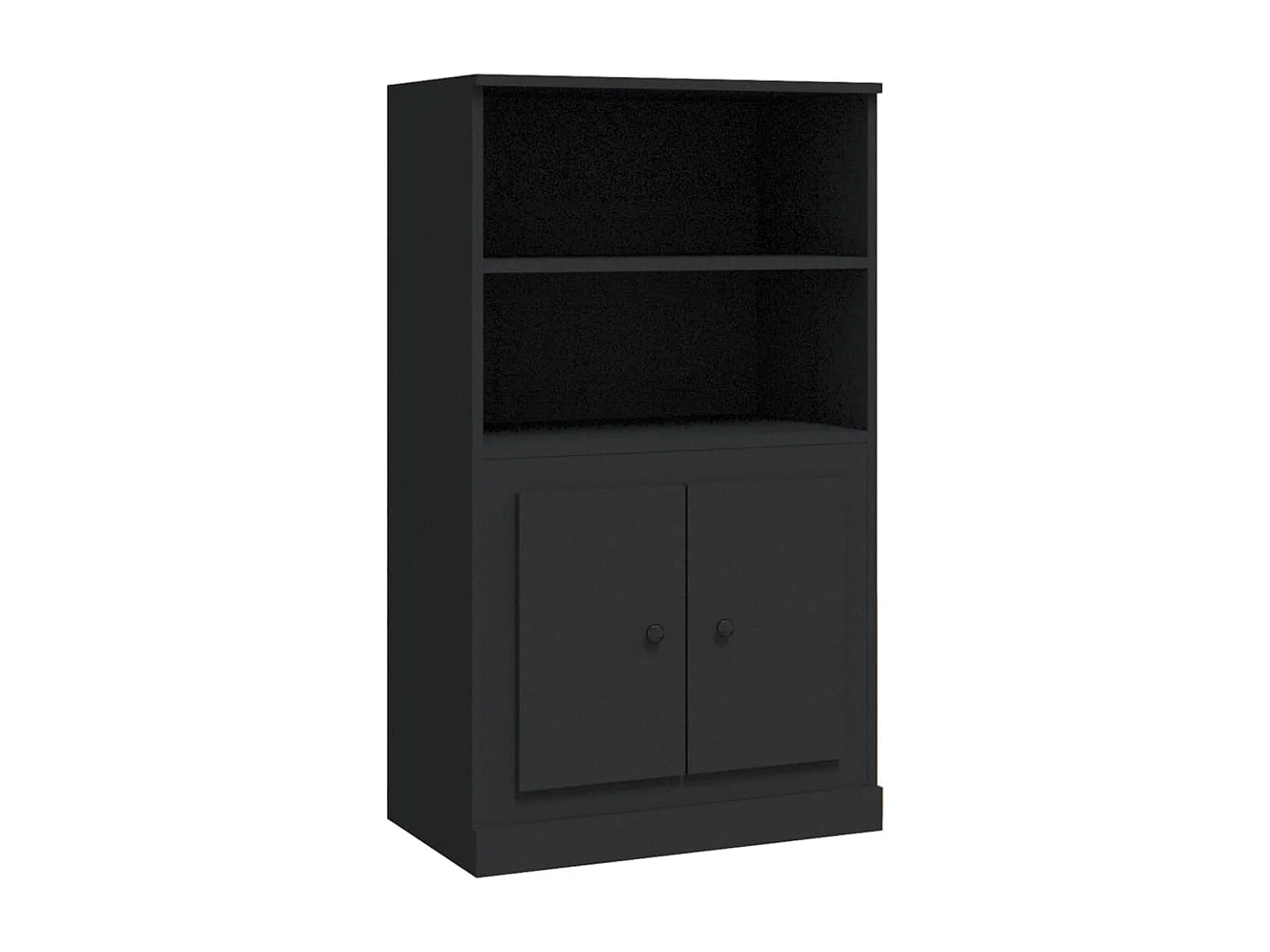 Buffet haut noir 60x35,5x103,5 cm bois d'ingénierie