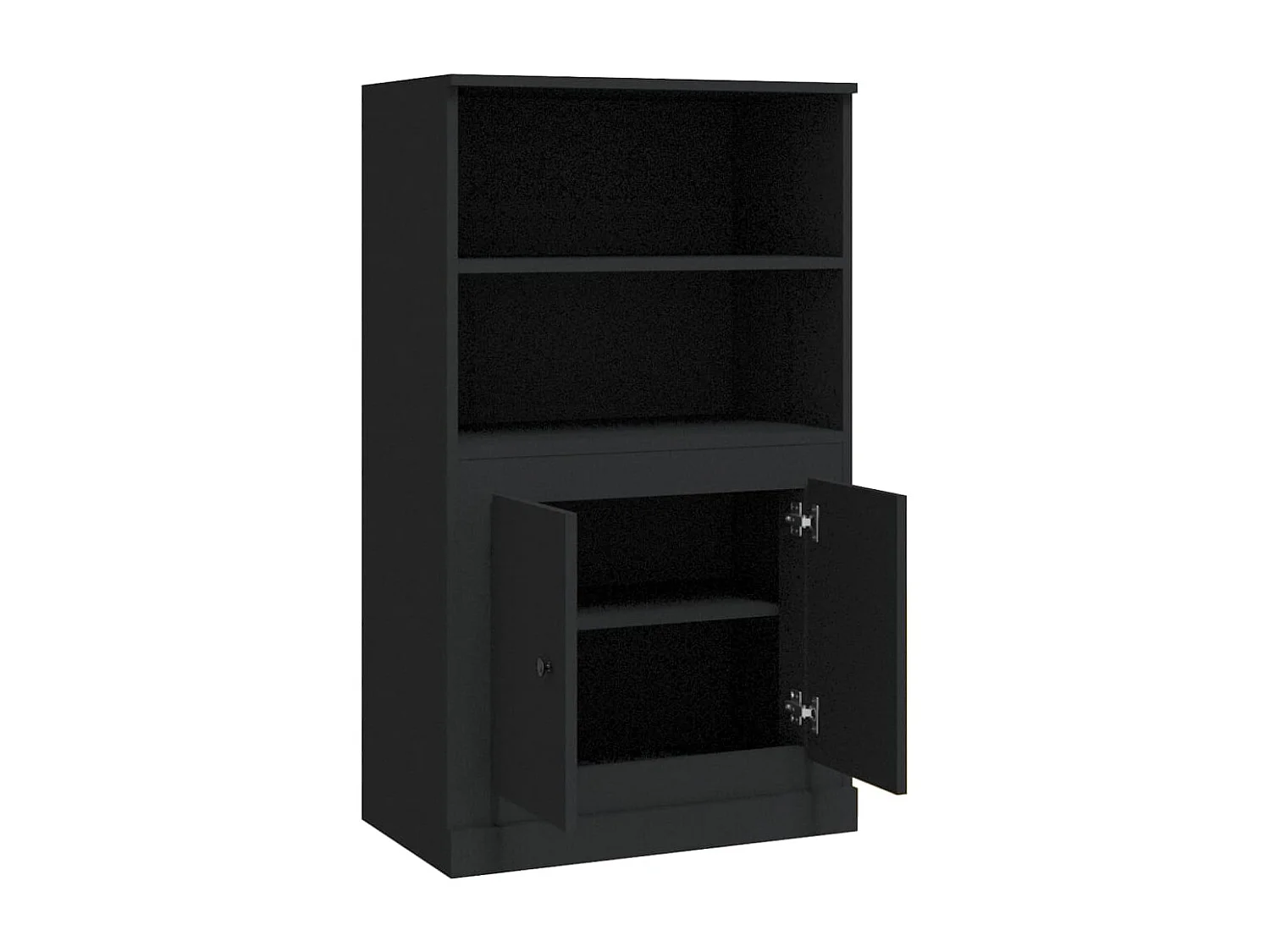 Buffet haut noir 60x35,5x103,5 cm bois d'ingénierie