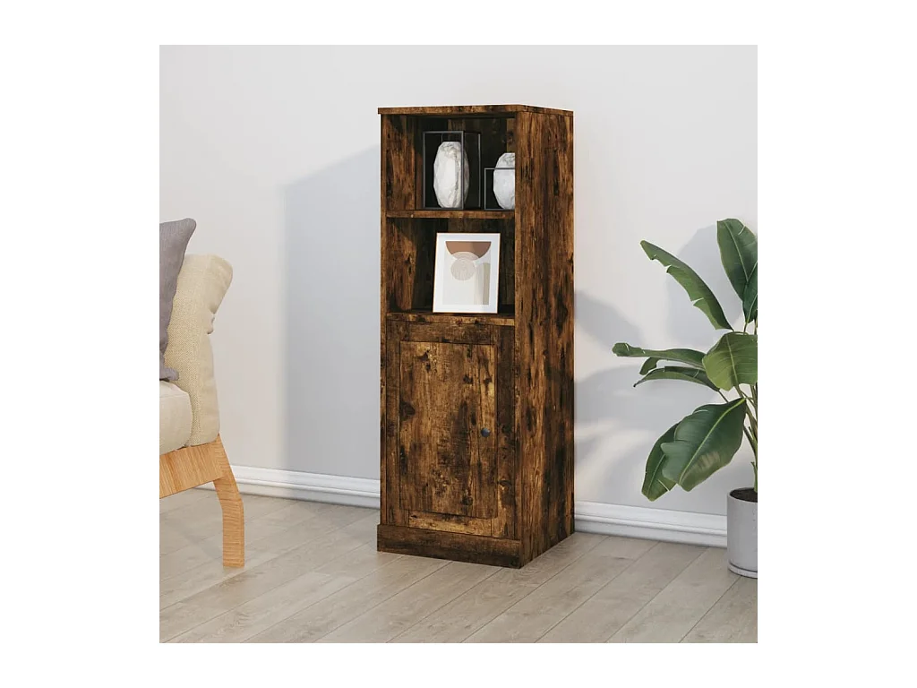 Buffet haut chêne fumé 36x35,5x103,5 cm bois d'ingénierie