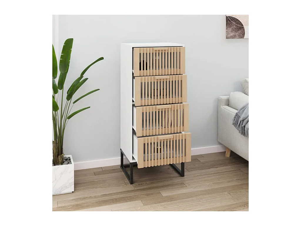 Buffet haut blanc 40x30x95 cm bois d'ingénierie