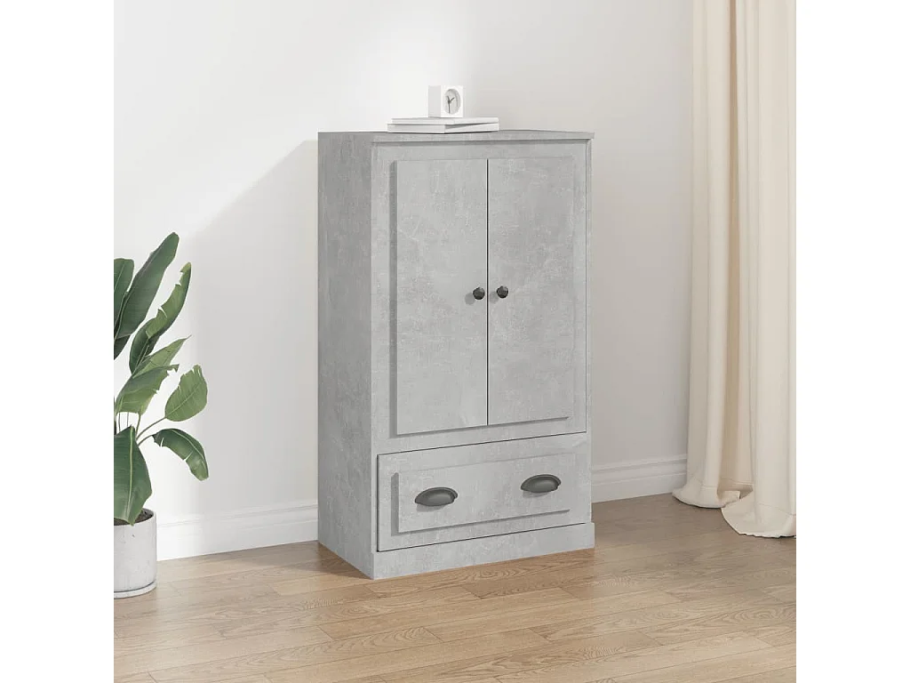 Buffet haut gris béton 60x35,5x103,5 cm bois d'ingénierie