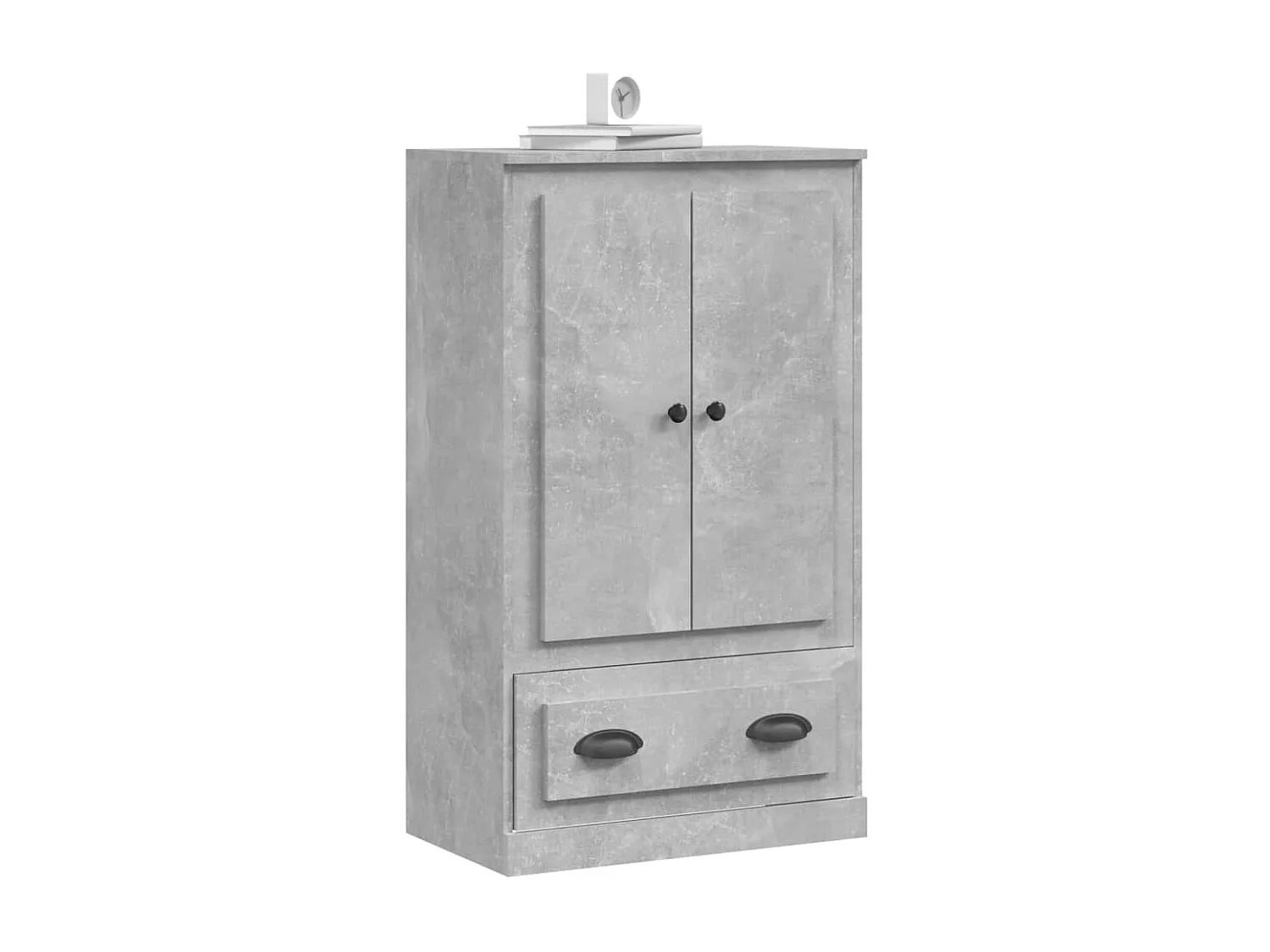 Buffet haut gris béton 60x35,5x103,5 cm bois d'ingénierie
