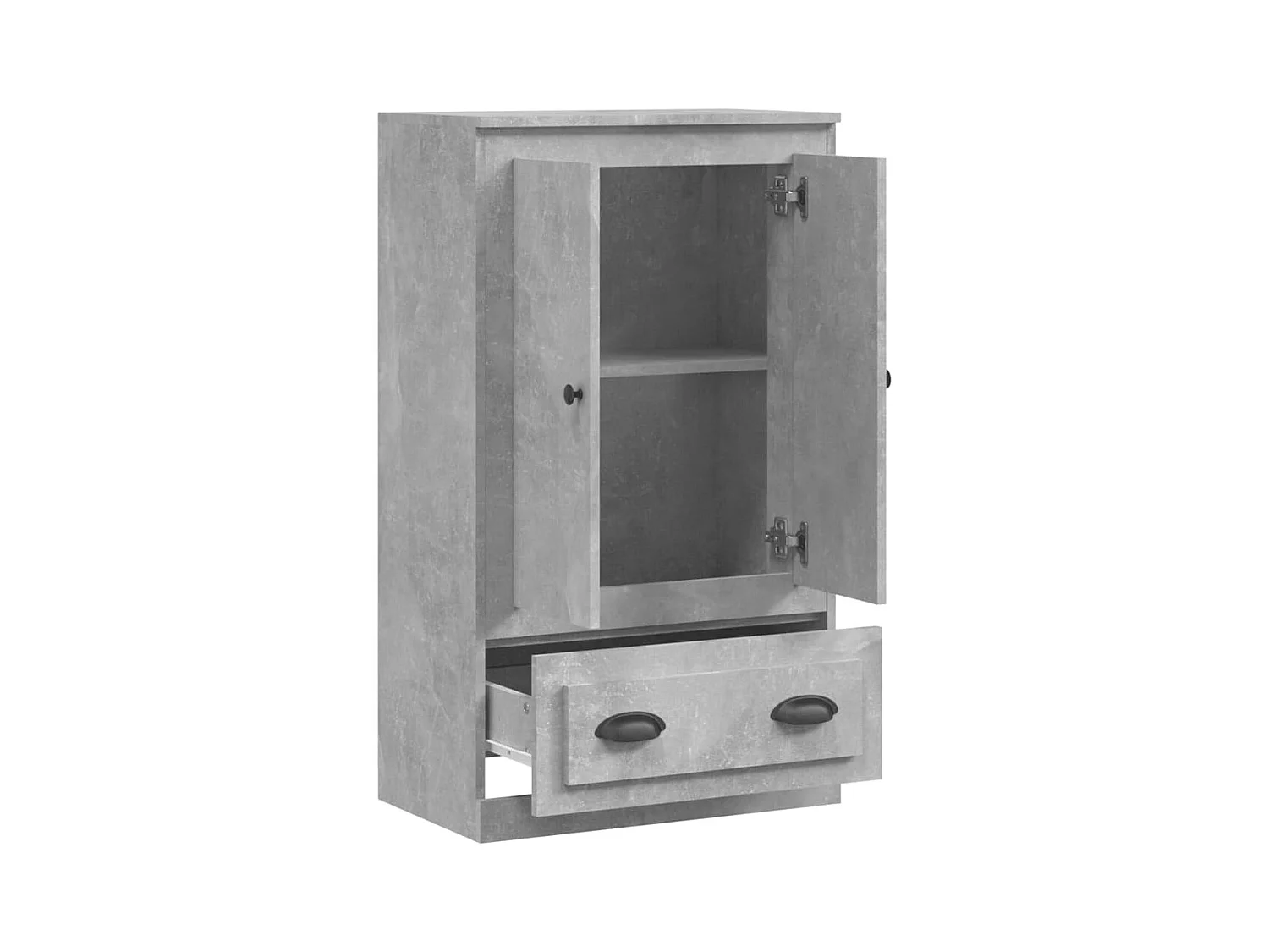 Buffet haut gris béton 60x35,5x103,5 cm bois d'ingénierie