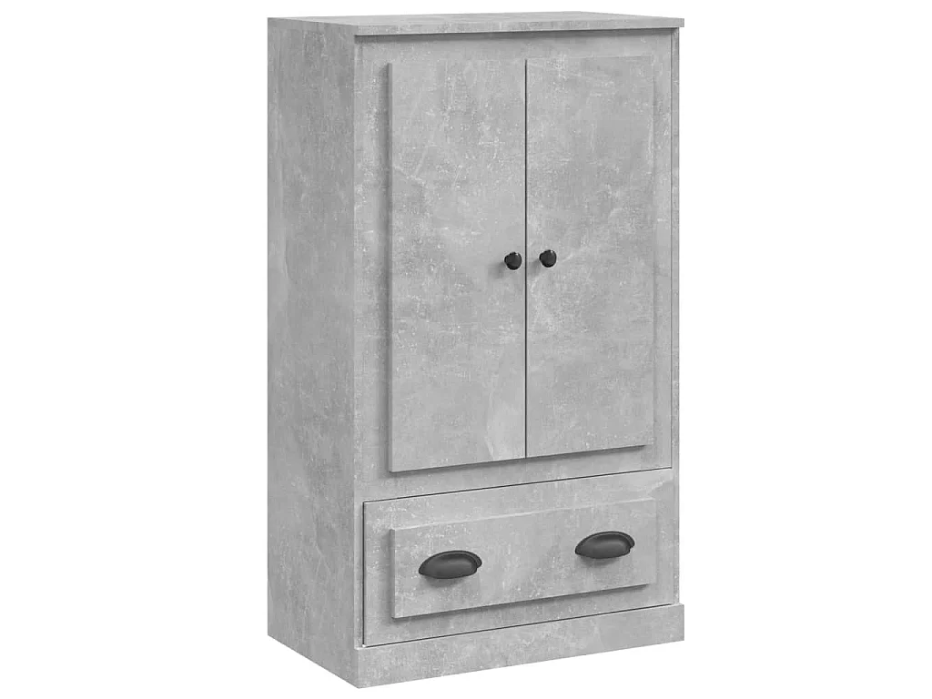 Hoge kast 60x35,5x103,5 cm bewerkt hout betongrijs
