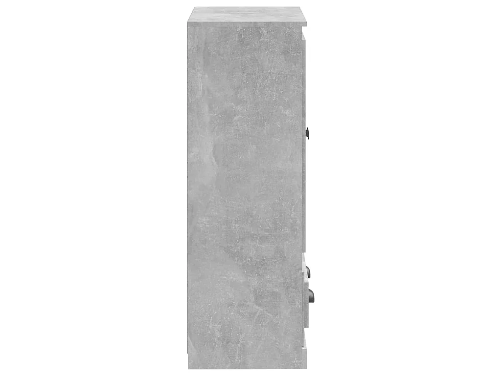 Hoge kast 60x35,5x103,5 cm bewerkt hout betongrijs