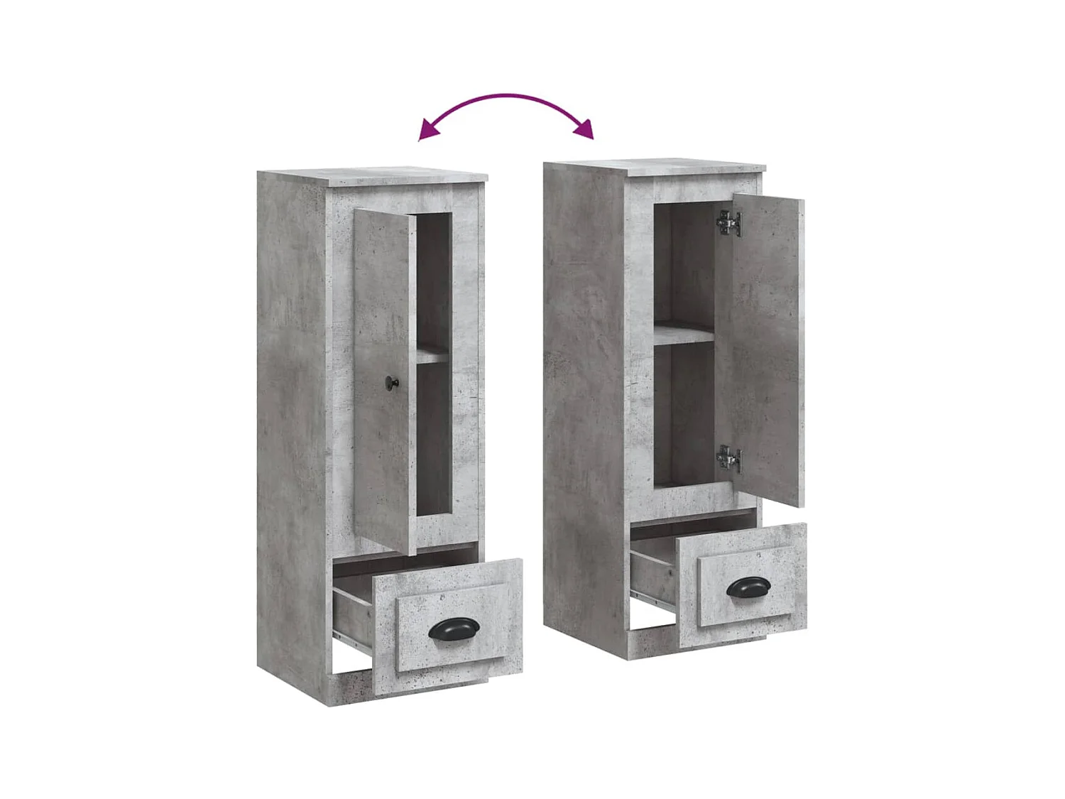 Buffet haut gris béton 36x35,5x103,5 cm bois d'ingénierie