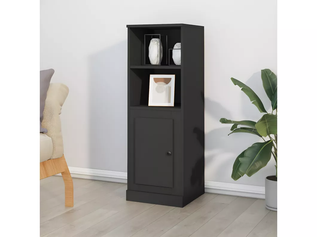 Kauf Unique Highboard Schwarz 36x35,5x103,5 cm Holzwerkstoff