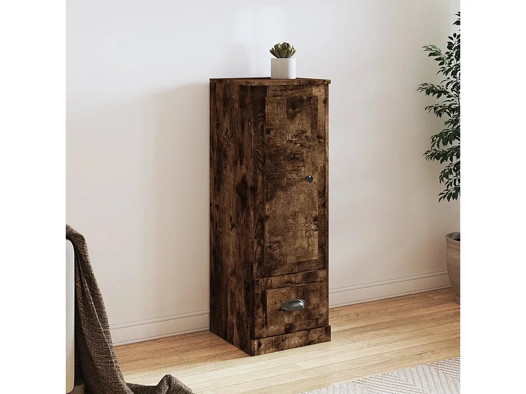 Credenza Rovere Fumo 36x35,5x103,5 cm in Legno Multistrato