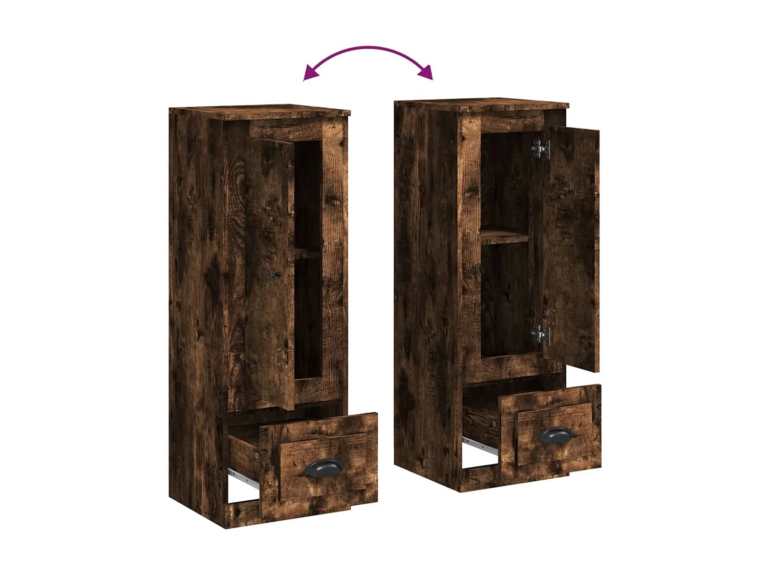 Buffet haut chêne fumé 36x35,5x103,5 cm bois d'ingénierie