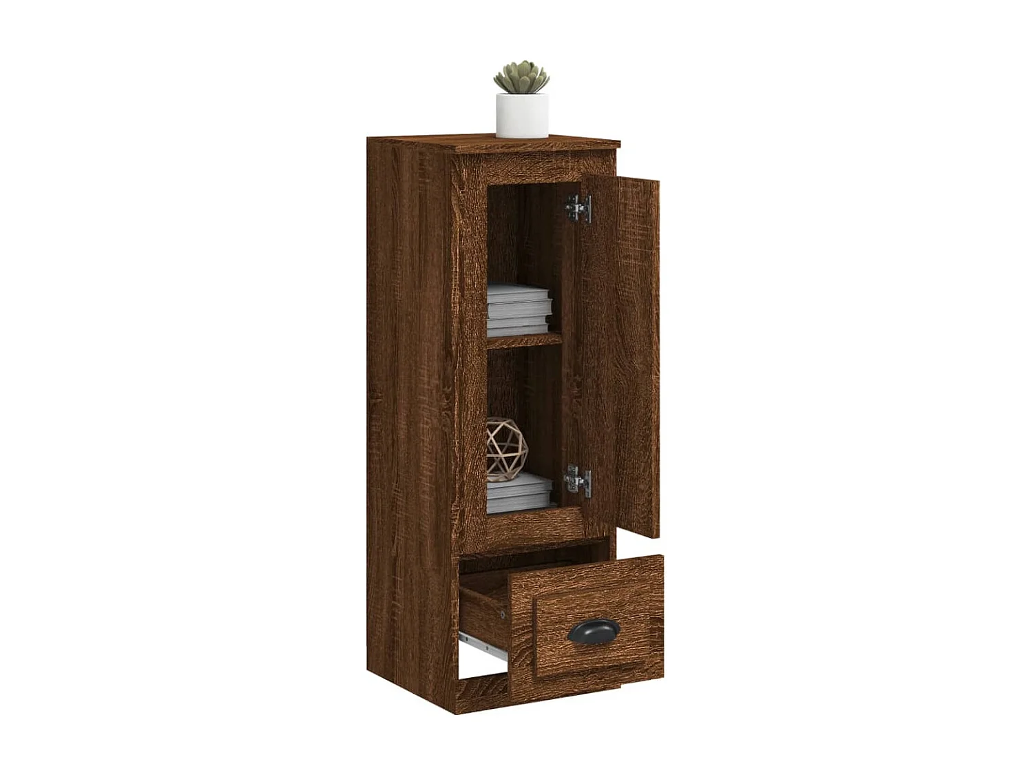 Credenza Rovere Marrone 36x35,5x103,5 cm in Legno Multistrato