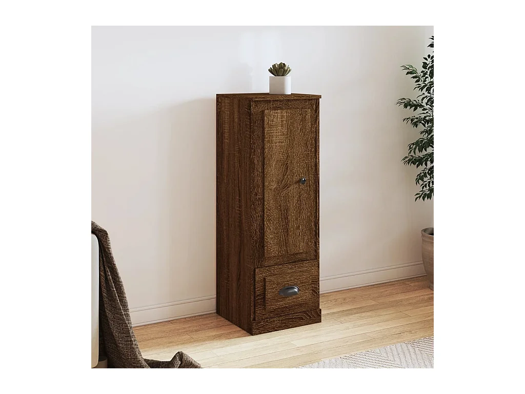 Buffet haut chêne marron 36x35,5x103,5 cm bois d'ingénierie