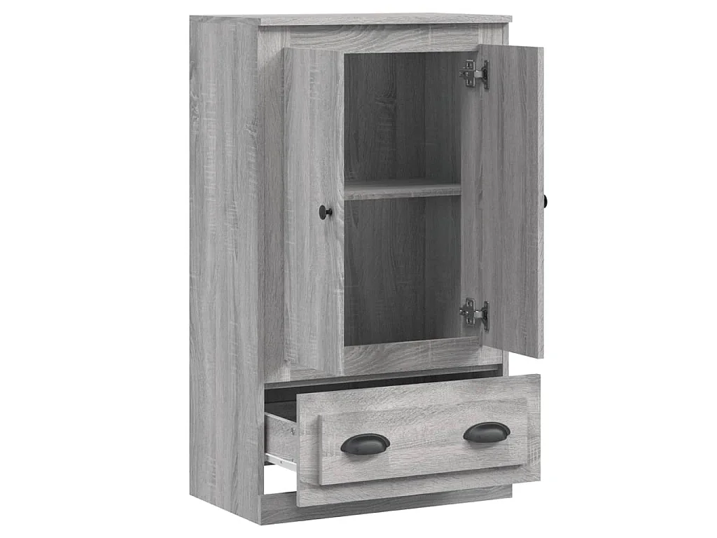 Hoge kast 60x35,5x103,5 cm bewerkt hout grijs sonoma eikenkleur