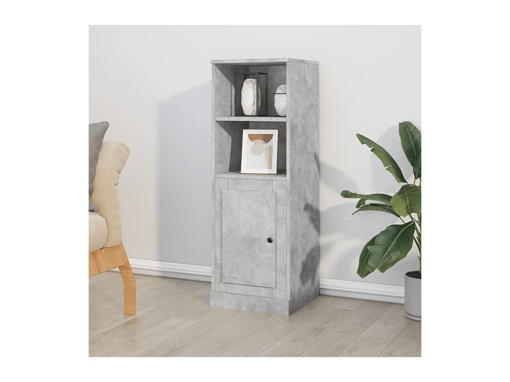 Buffet haut gris béton 36x35,5x103,5 cm bois d'ingénierie