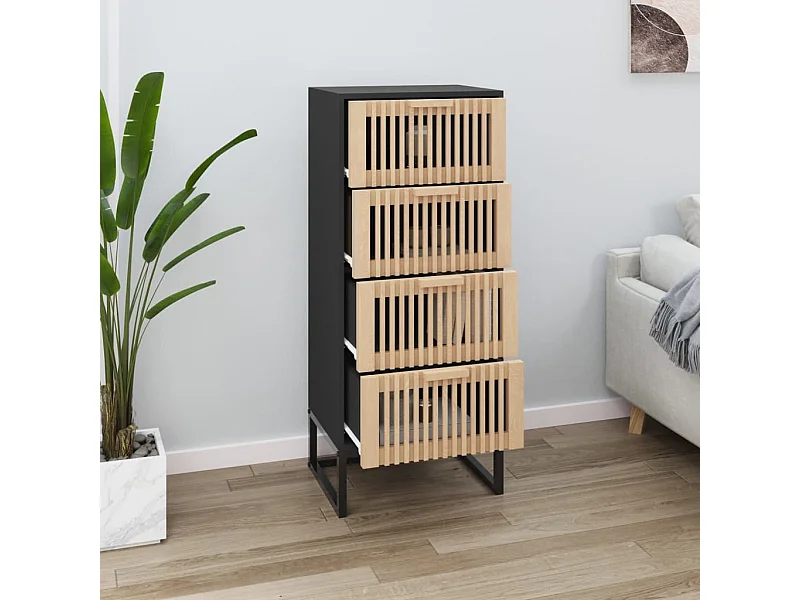 Buffet haut noir 40x30x95 cm bois d'ingénierie