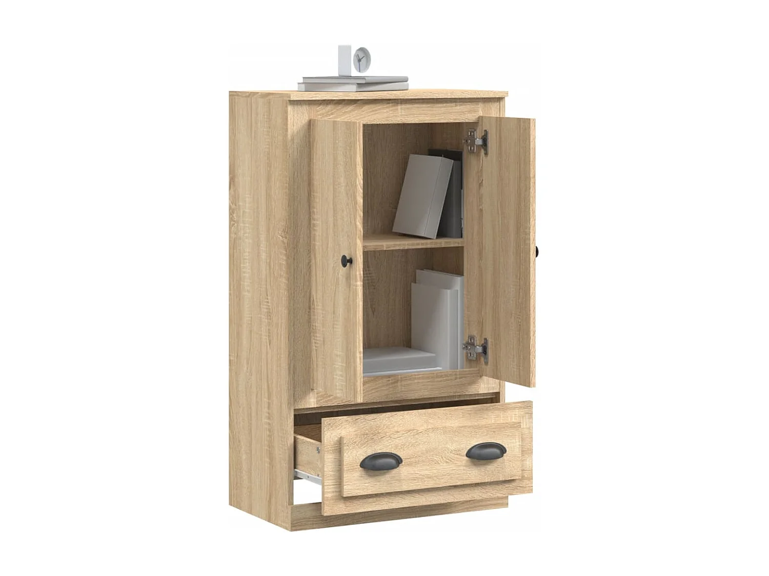 Hoge kast 60x35,5x103,5 cm bewerkt hout sonoma eikenkleurig
