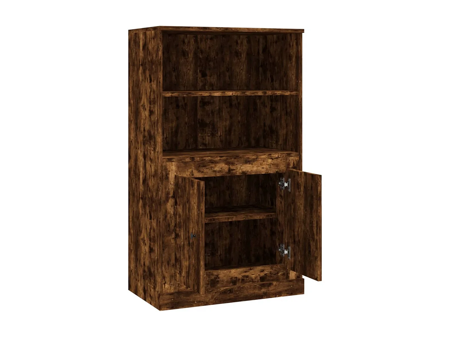 Buffet haut chêne fumé 60x35,5x103,5 cm bois d'ingénierie