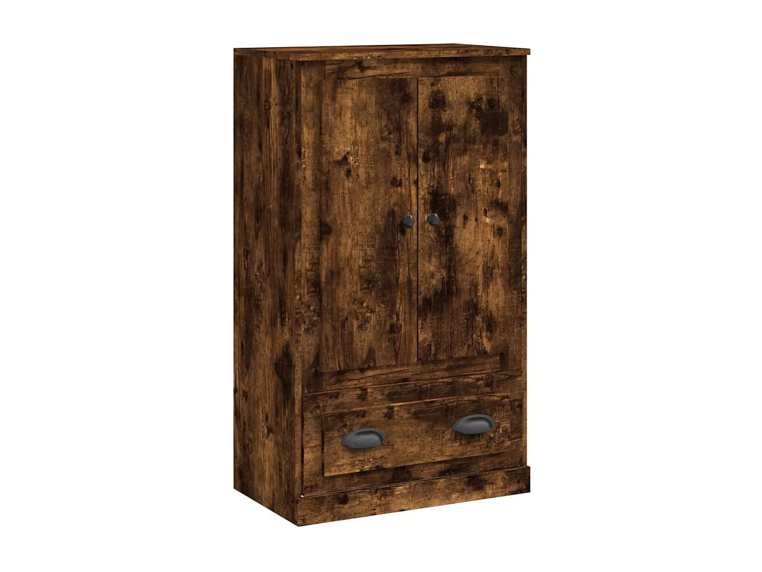 Hoge kast 60x35,5x103,5 cm bewerkt hout gerookt eikenkleurig