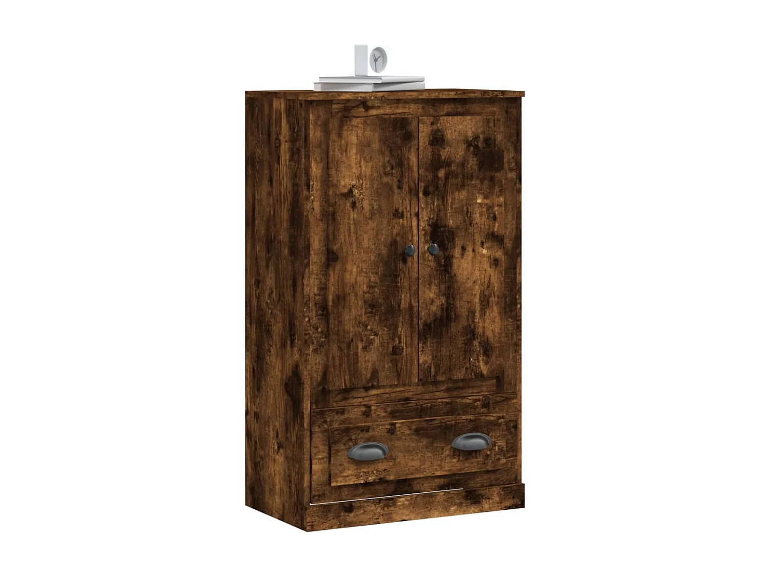 Hoge kast 60x35,5x103,5 cm bewerkt hout gerookt eikenkleurig