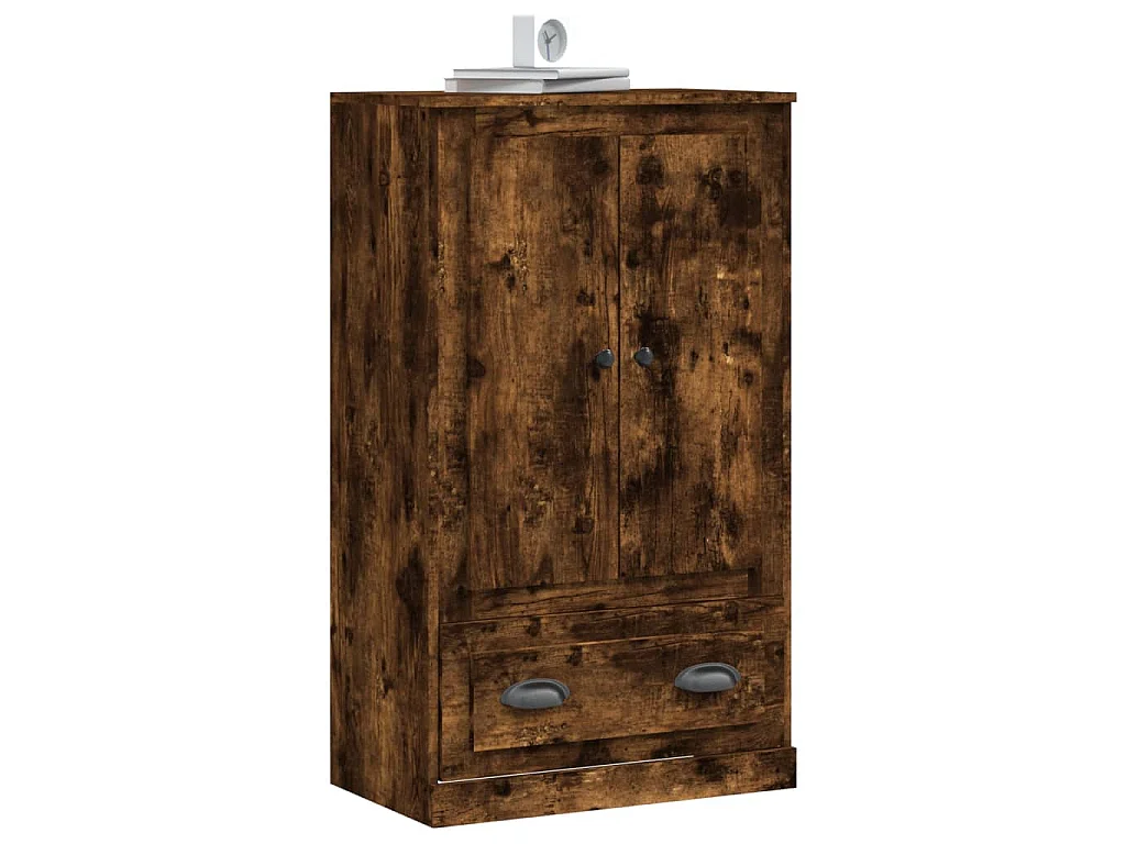 Hoge kast 60x35,5x103,5 cm bewerkt hout gerookt eikenkleurig