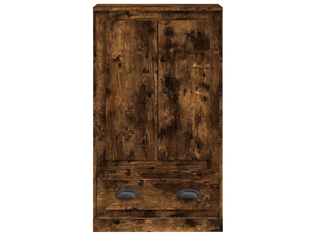 Hoge kast 60x35,5x103,5 cm bewerkt hout gerookt eikenkleurig