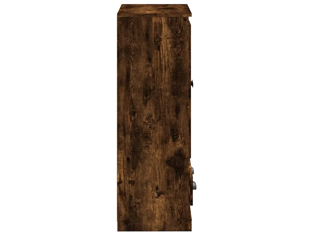 Hoge kast 60x35,5x103,5 cm bewerkt hout gerookt eikenkleurig