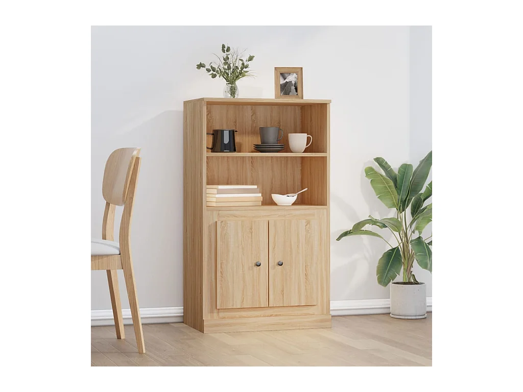 Buffet haut chêne sonoma 60x35,5x103,5 cm bois d'ingénierie