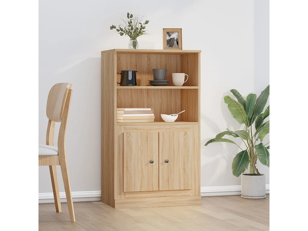 Buffet haut chêne sonoma 60x35,5x103,5 cm bois d'ingénierie