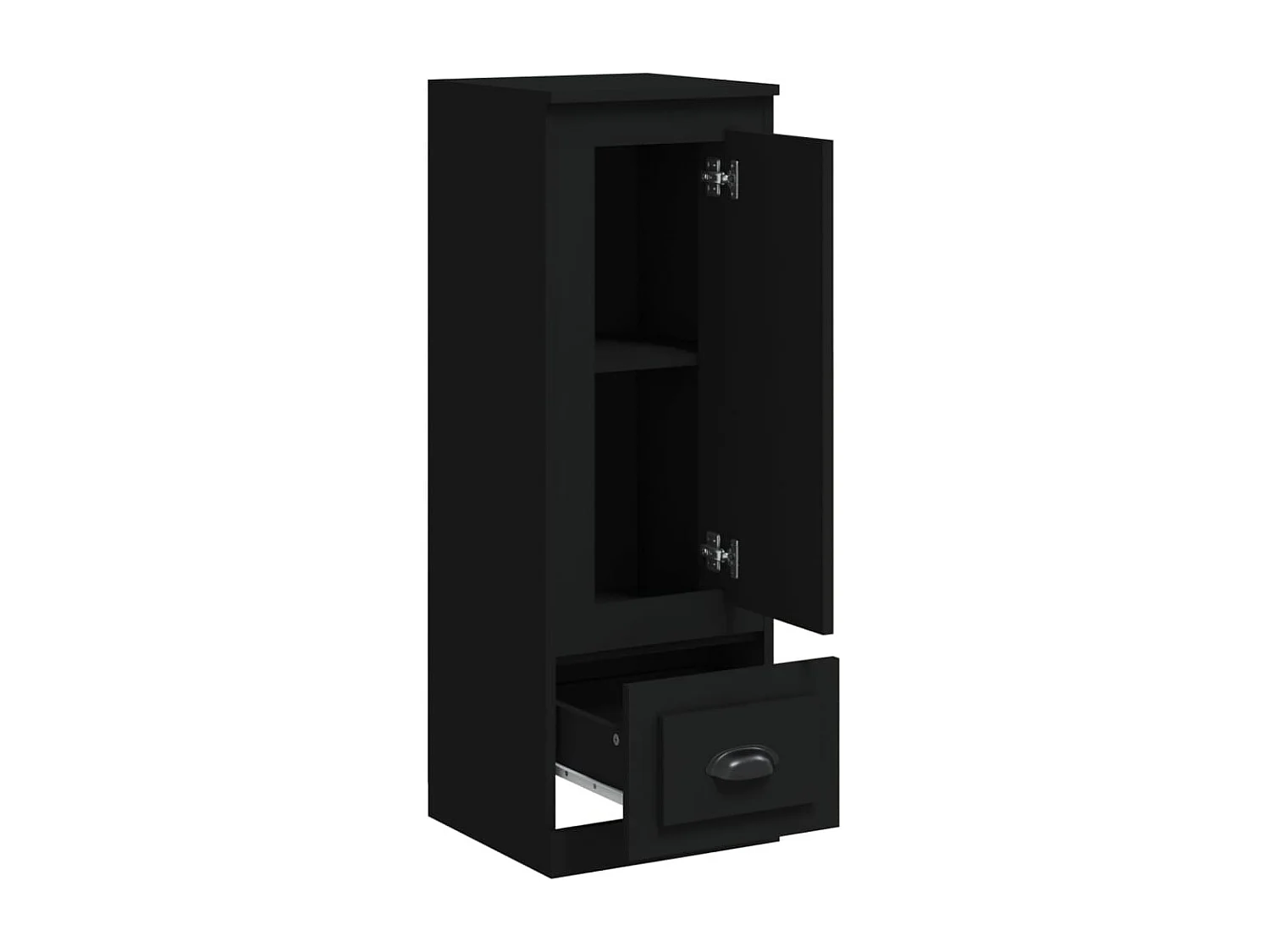 Hoge kast 36x35,5x103,5 cm bewerkt hout zwart