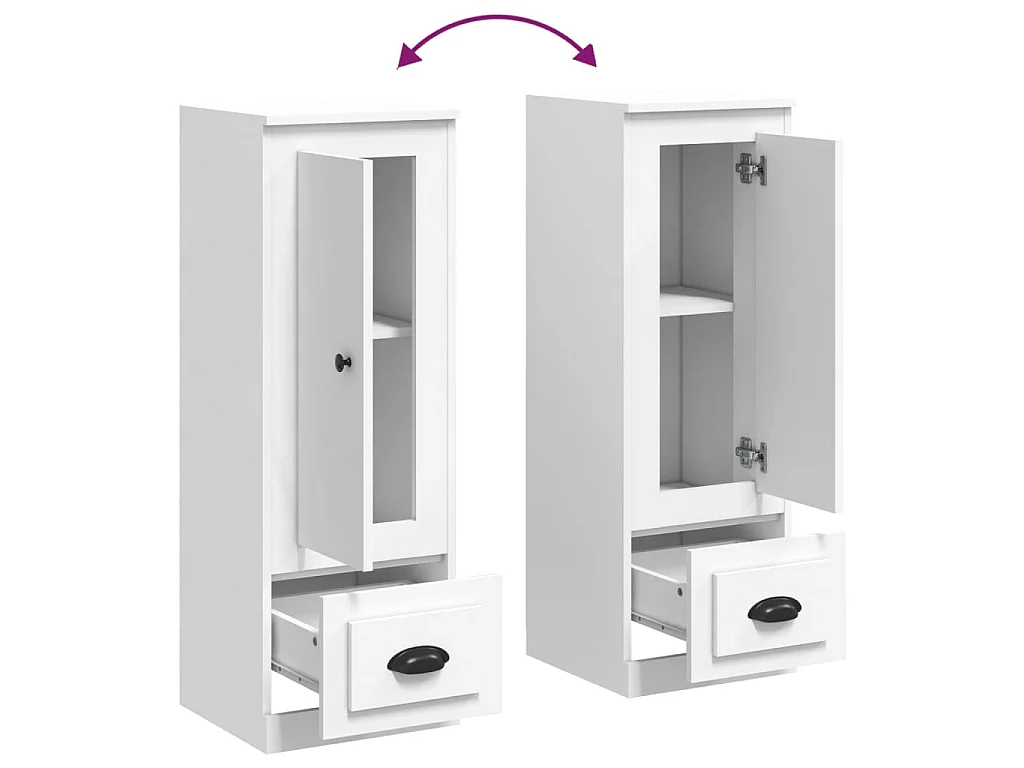 Buffet haut blanc 36x35,5x103,5 cm bois d'ingénierie